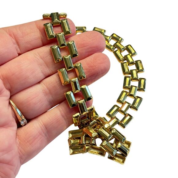 Avon chunky box chain collar necklace choker goldtone lightweight vintage Y2K - Picture 8 of 8